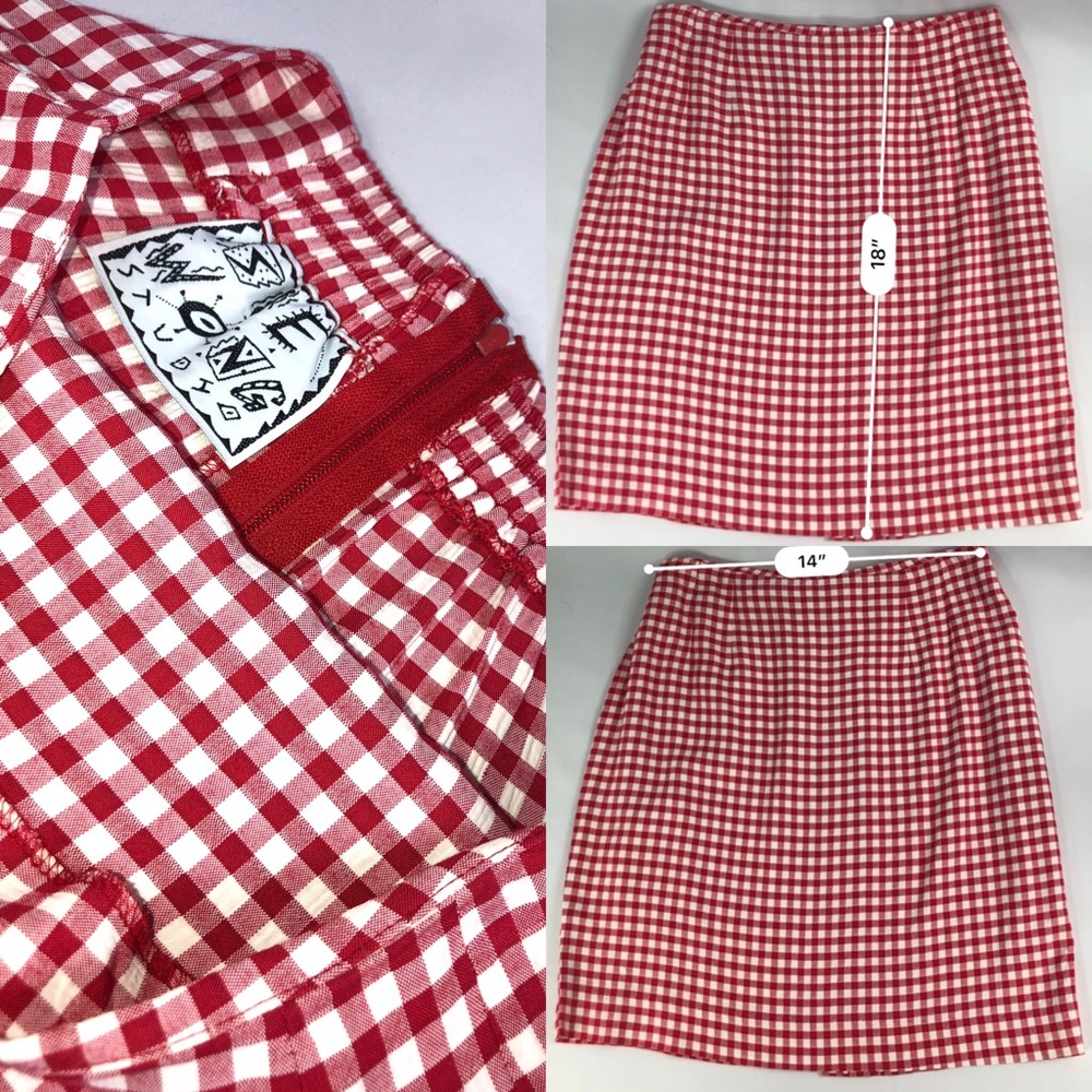 Vintage Sue Wong Studios Checkered Gingham Skirt